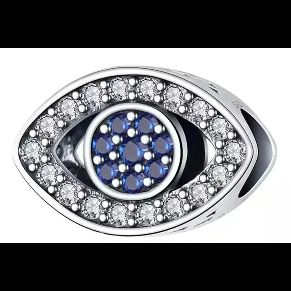 S925 Stamped Evil Eye Charm - Picture 1 of 7